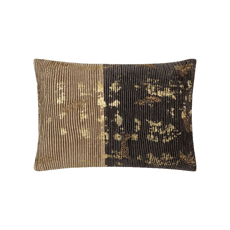 Adele Charcoal Gold Velvet Pillow