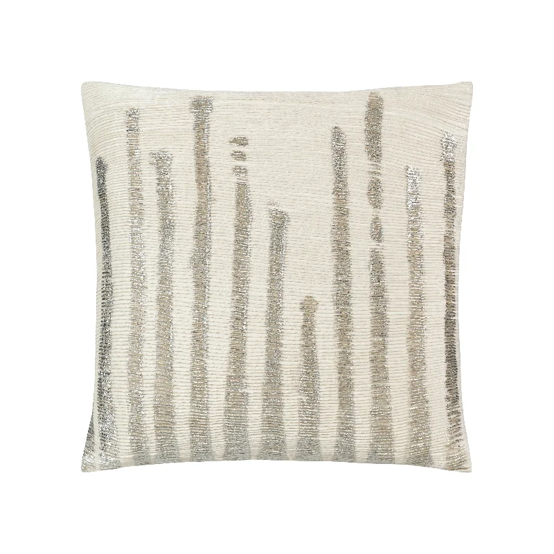 Adele Ivory Silver Velvet Pillow