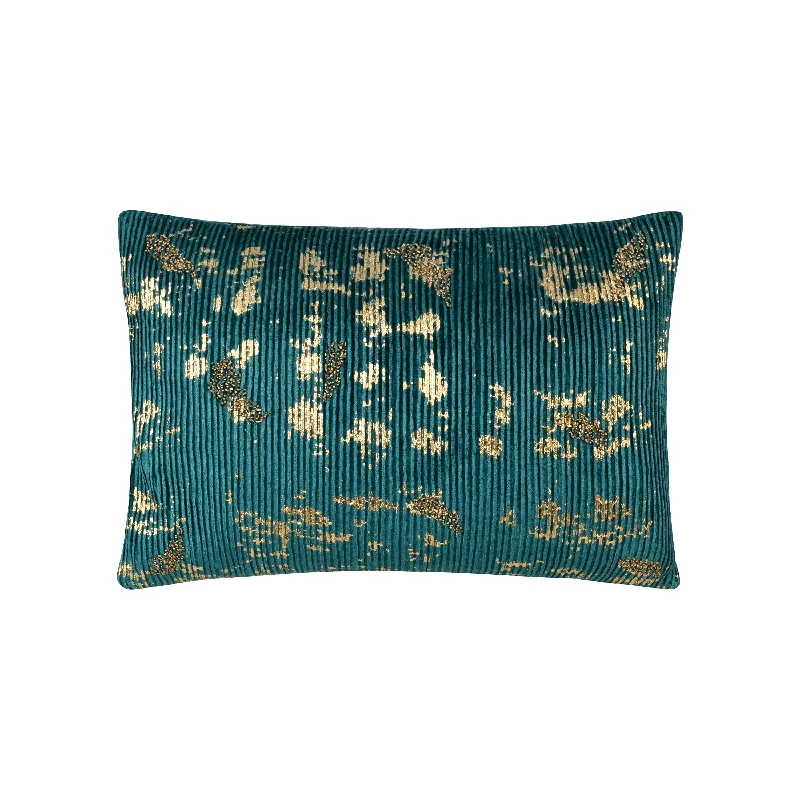 Adele Teal Gold Velvet Pillow