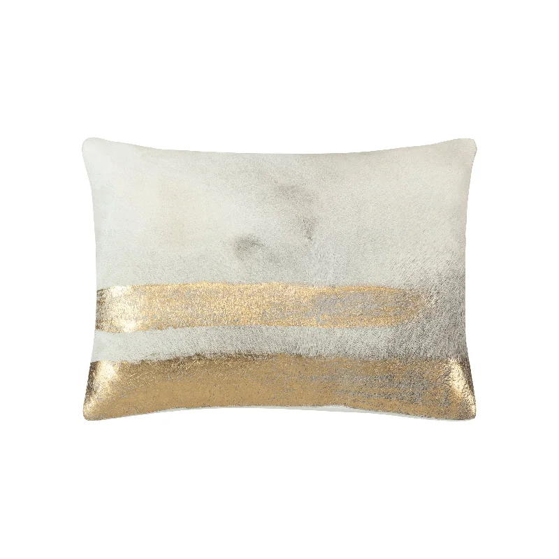 Amai Ivory Hairon Hide Velvet Back Pillow