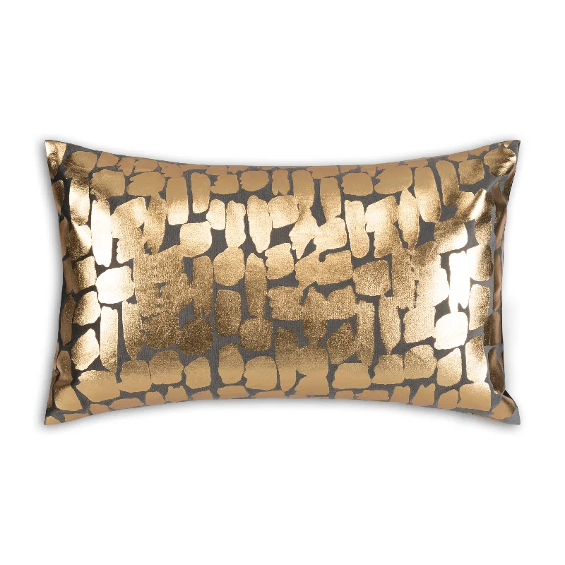 Inspire Me! Home Decor Becca Charcoal Gold Lumbar Pillow