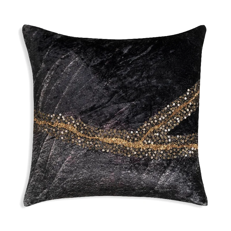 Bella Charcoal Gold Digital Pillow