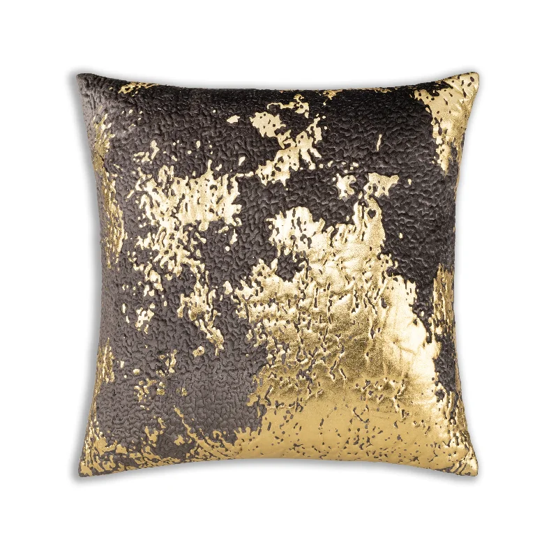 Bella Charcoal Gold Foil Pillow