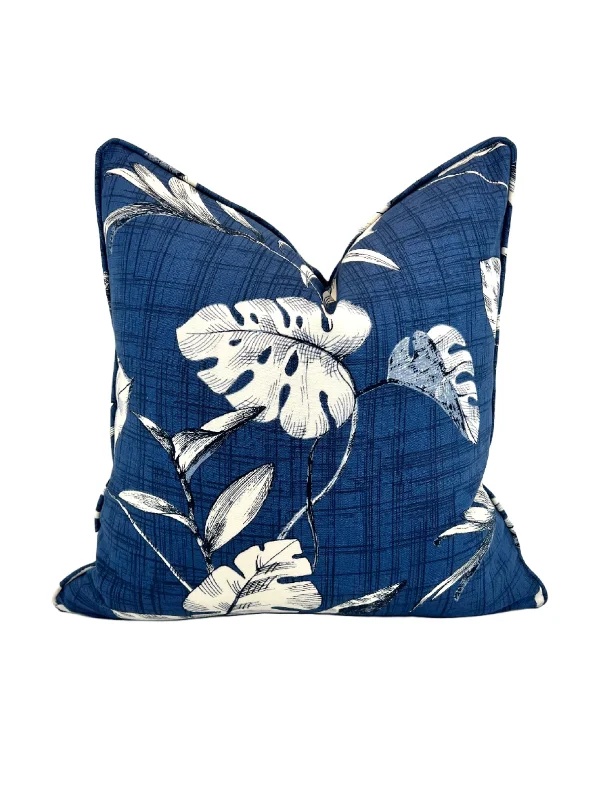 Blue Havana Harbor Palms Decorative Pillow Cover