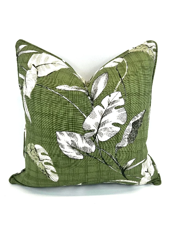 Olive Havana Palms Decorative Pillow Cover