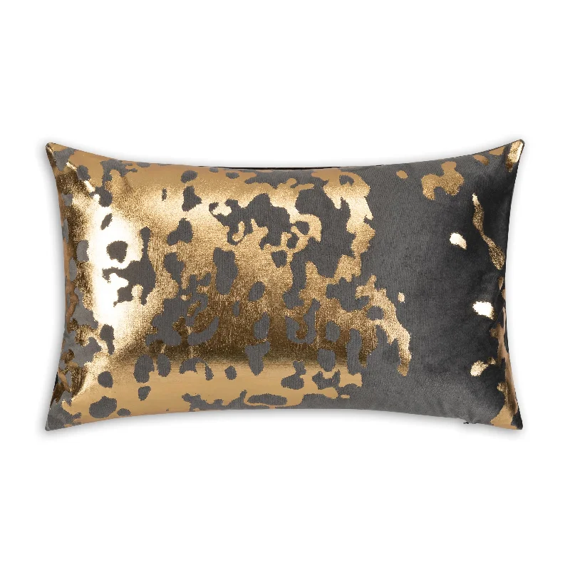 Inspire Me! Home Decor Elise Charcoal Gold Lumbar Pillow