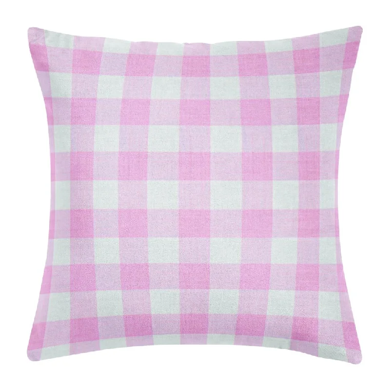 Gingham Pink 22x22 Decorative Pillow Cover