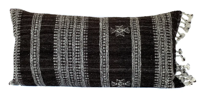 Indian Wool Pillow Cover | Brown + Cream