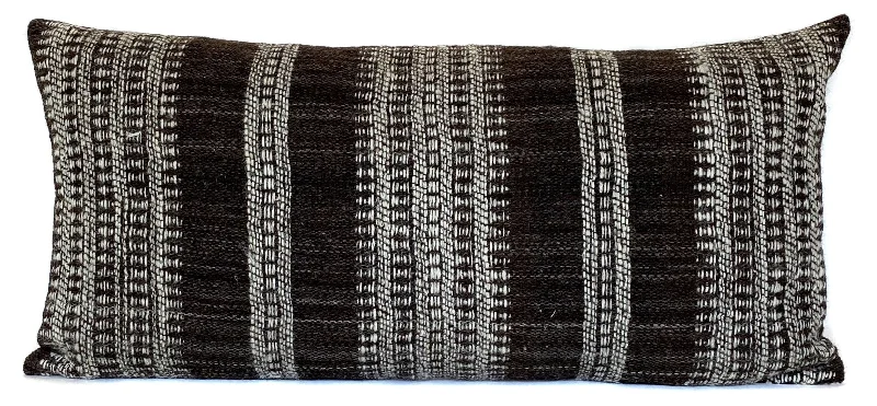 Indian Wool Pillow Cover | Brown + Cream