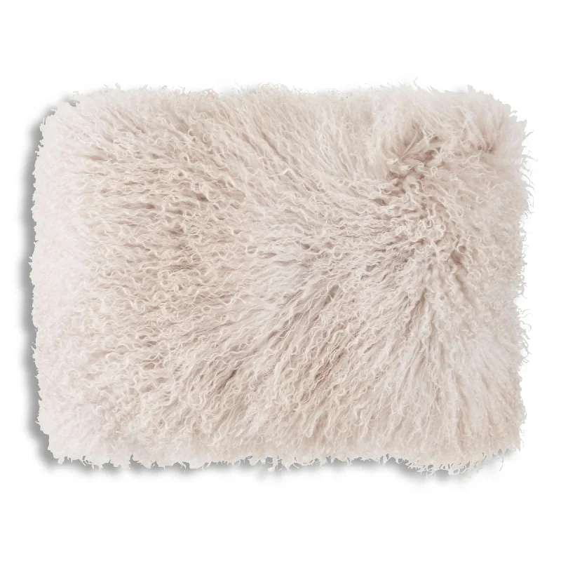 Luna Light Beige Fur Lumbar Pillow