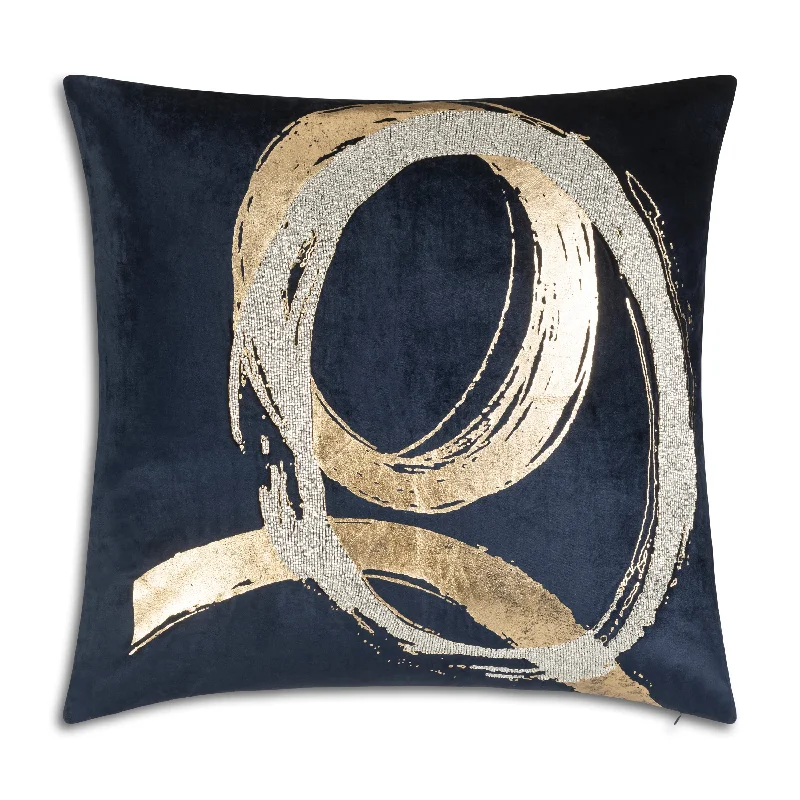 Mira Silver Foil Navy Pillow