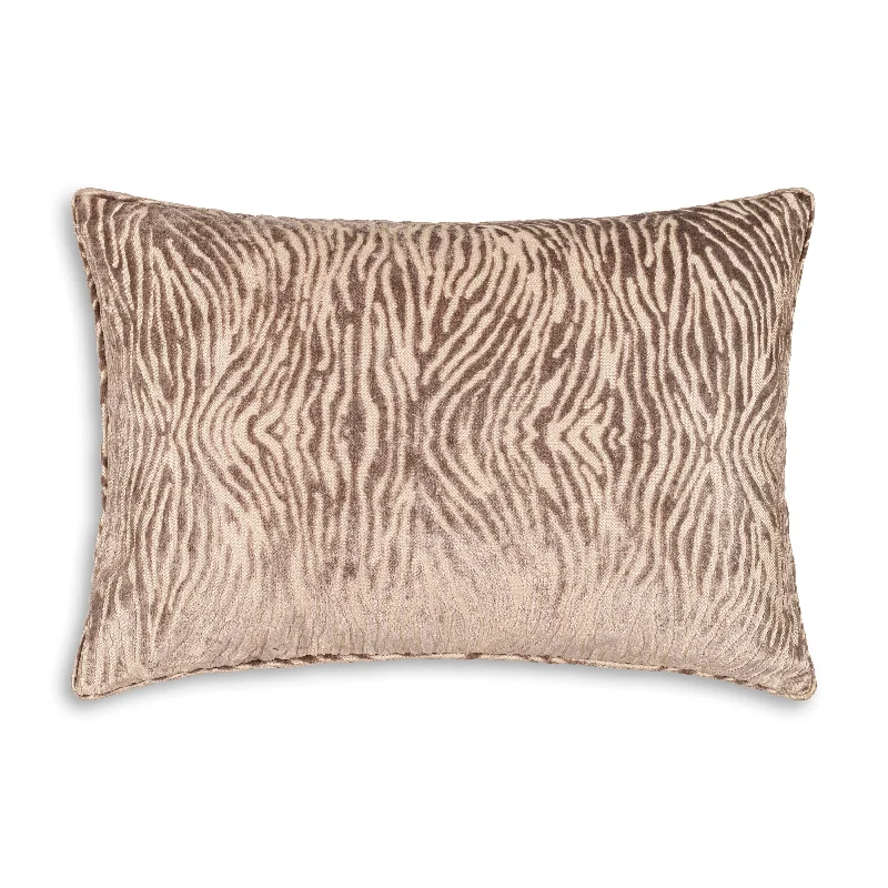 Nala Beige Jacquard Lumbar Pillow