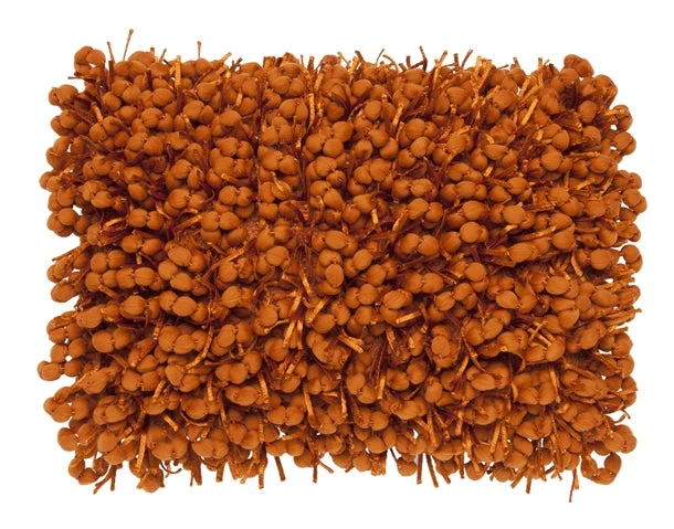 Pompom Woven Orange Pillow