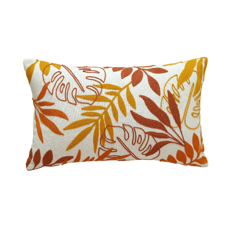 Red and Orange Leaves Lumbar Pillow