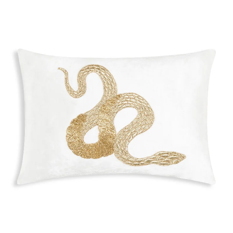 Safara Snake Ivory Gold PIllow