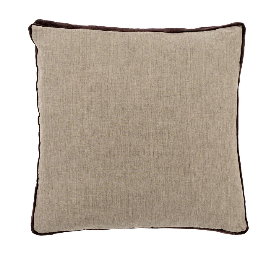 Velvet Trim Chocolate Pillow