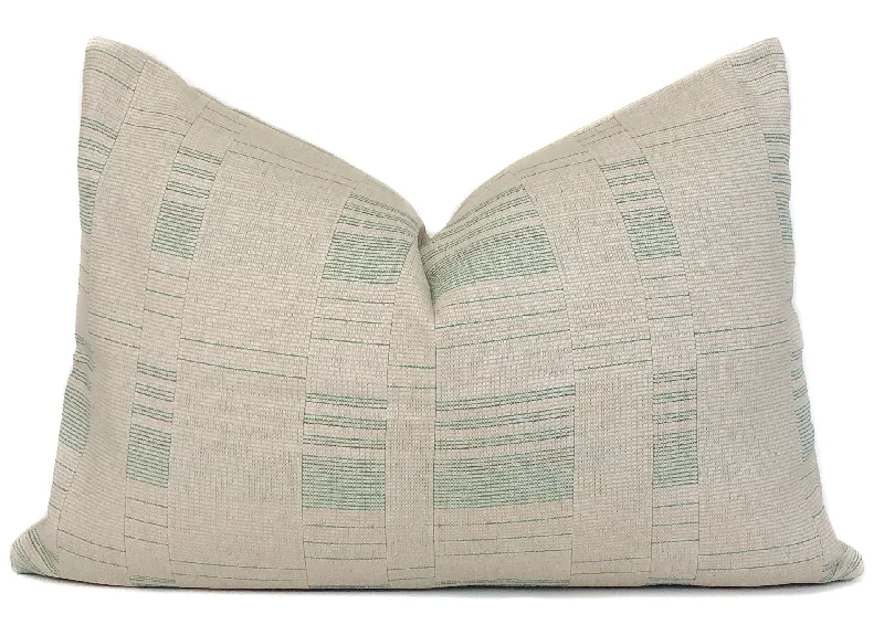 Chiang Mai Beige and Green Pillow Cover