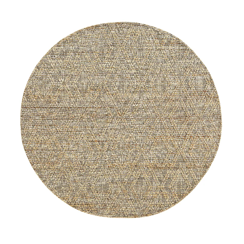 Cambria Wool and Jute Handwoven Patterned Round Rug