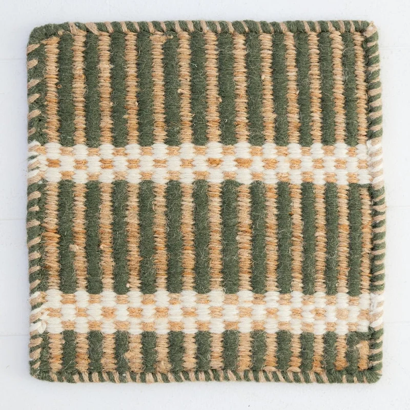 Holiday Green Jute & Wool Combo Rug