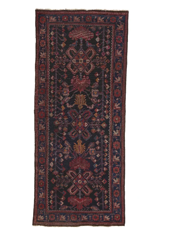 Persian Rug Bakhtiari Handmade Runner Tribal Vintage 3'2"x8'6" (3x9) Blue Red Geometric Design #30296