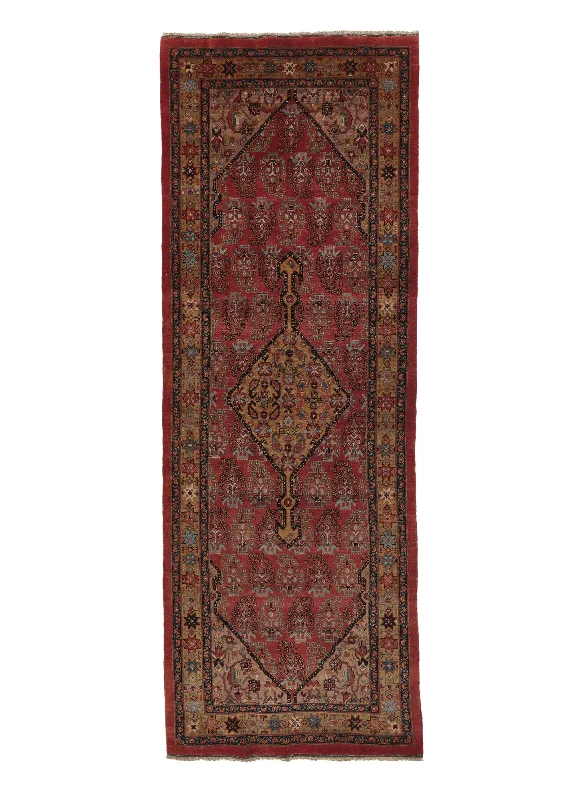 Persian Rug Lilihan Handmade Runner Traditional 3'4"x9'3" (3x9) Red Floral Design #34843