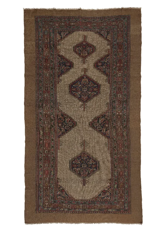 Persian Rug Sarab Handmade Area Runner Antique Tribal 6'8"x12'3" (7x12) Whites/Beige Blue Geometric Design #34521