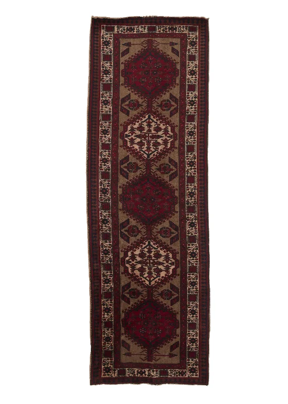 Persian Rug Sarab Handmade Runner Antique Tribal 3'6"x10'5" (4x10) Red Geometric Design #30598