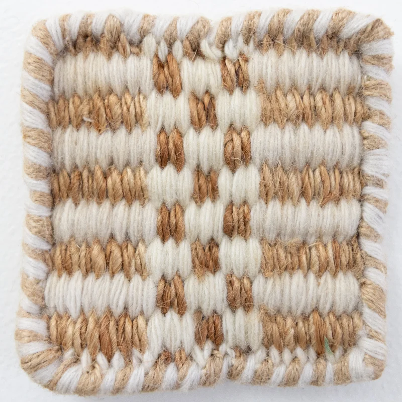 Cotton White Jute & Wool Combo Rug Sample