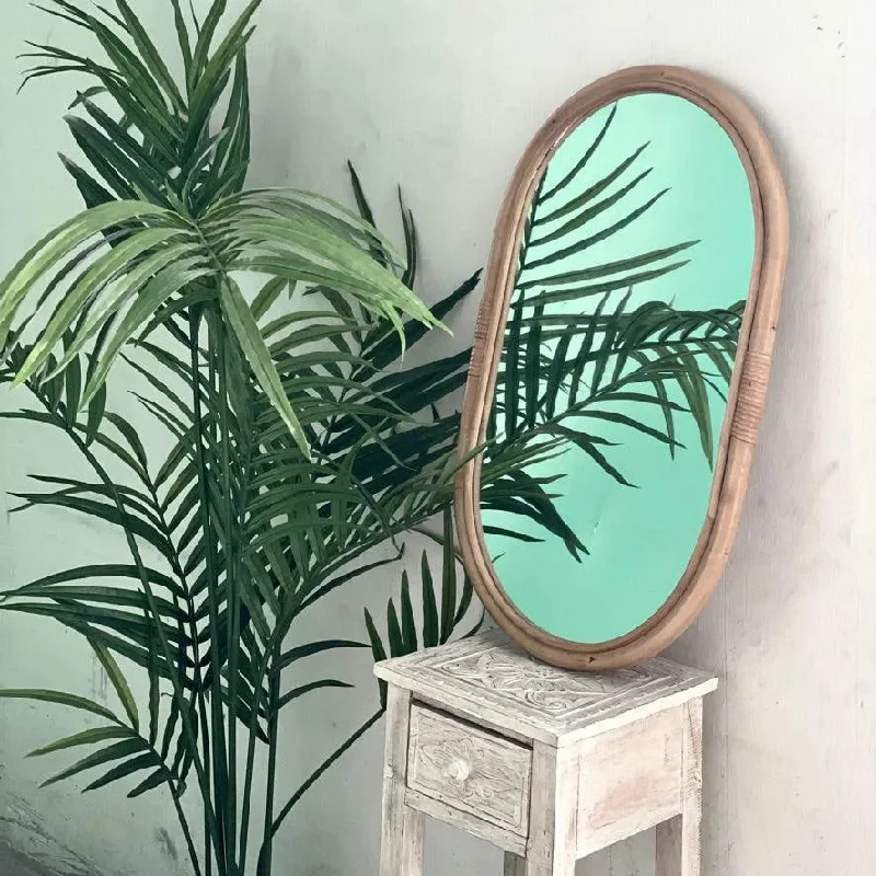 Oval Rattan Mirror Anne