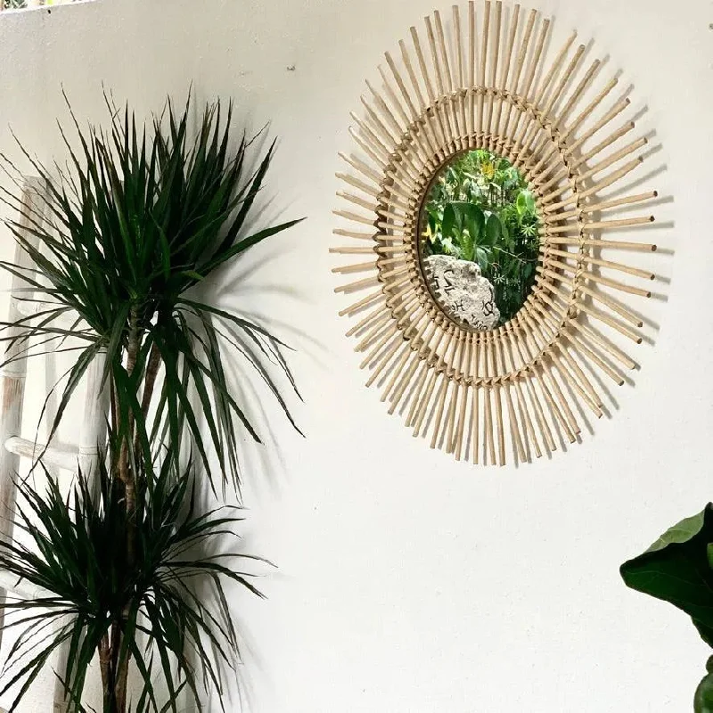 Rattan Mirror Urchin