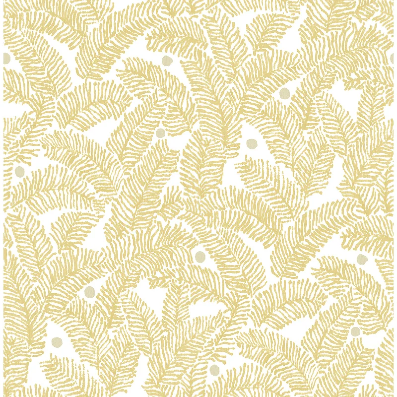 Athina Fern Wallpaper in Yellow from the Pacifica Collection