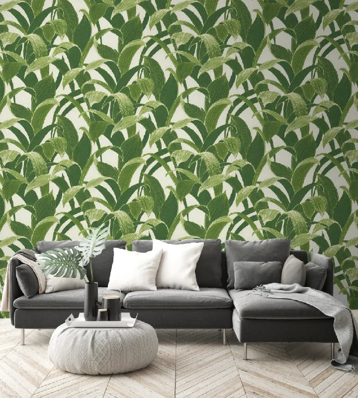 Banana Groves Peel-and-Stick Wallpaper in Green