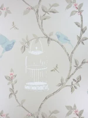 Birdcage Walk Wallpaper in Beige Color by Nina Campbell