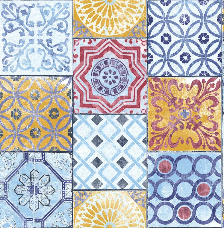 Colorful Moroccan Tile Peel-and-Stick Wallpaper