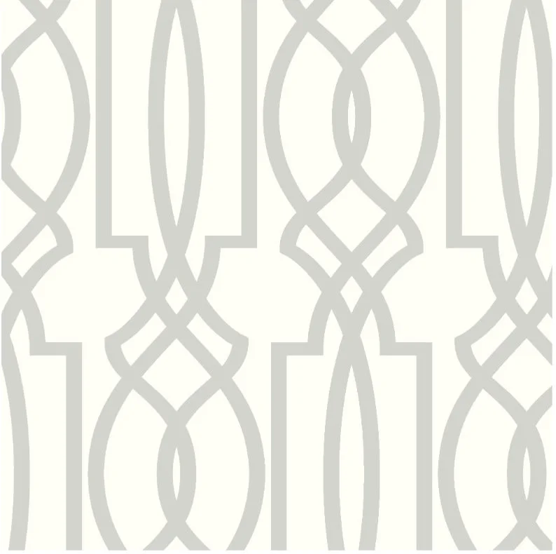 Deco Lattice Peel-and-Stick Wallpaper in Grey