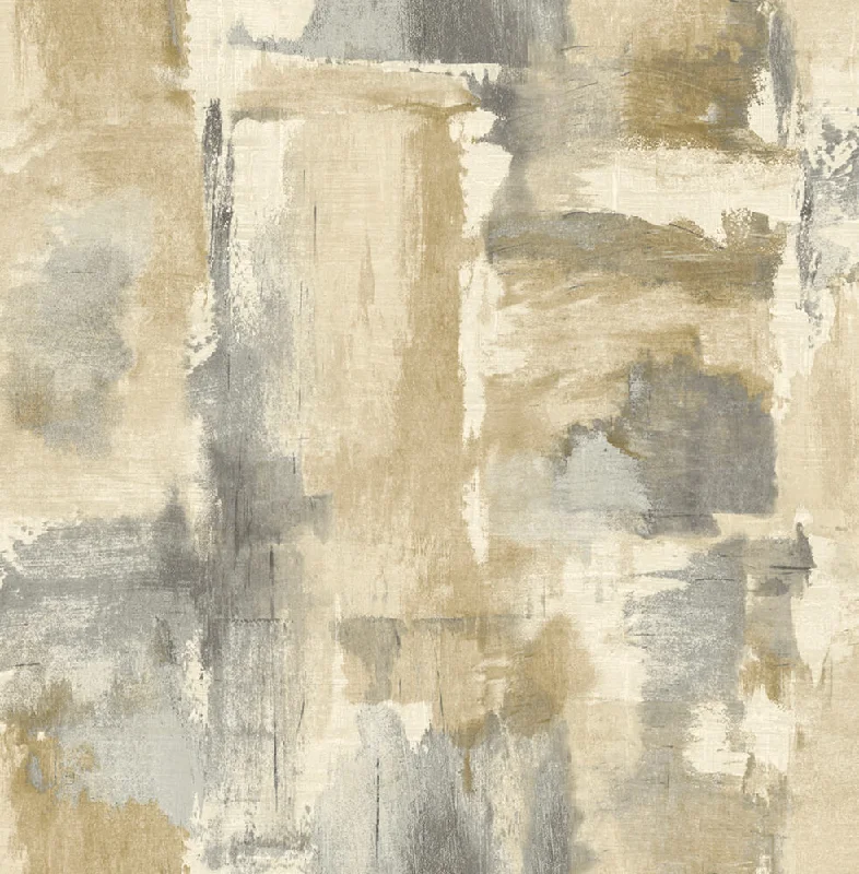 Dry Brush Faux Wallpaper in Golden Dusk from the Living With Art Collection