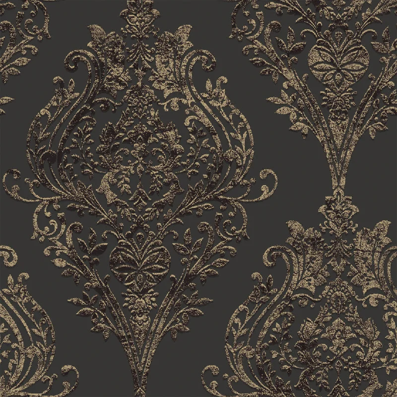 Charcoal Damask