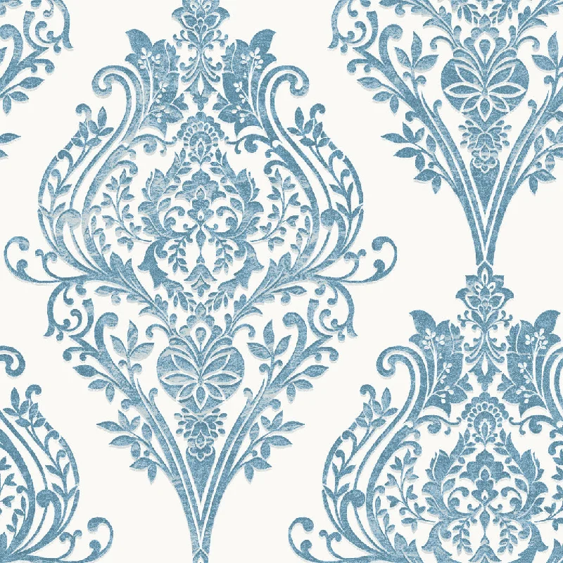 Coastal Blue Damask