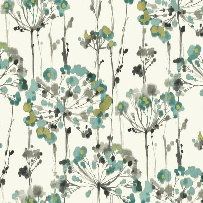 Flourish Peel & Stick Wallpaper in Turquoise