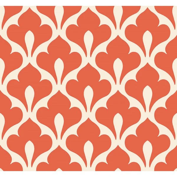 Grenada Wallpaper in Deep Orange from the Tortuga Collection