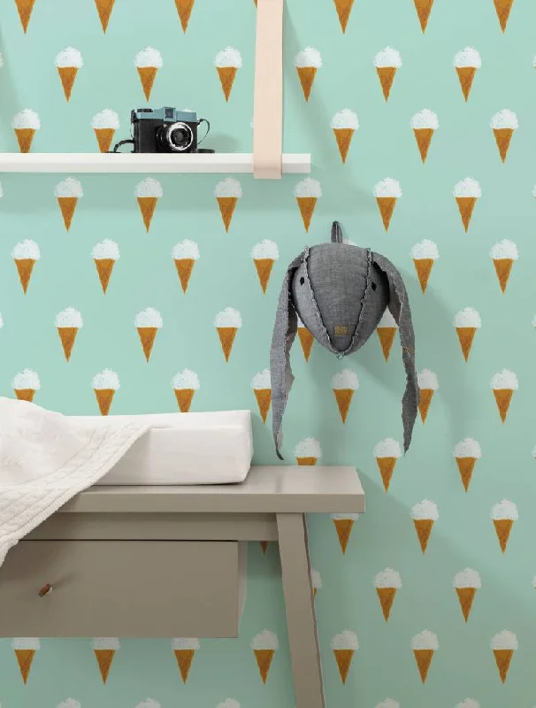 Ice Cream Kids Wallpaper in Mint by KEK Amsterdam