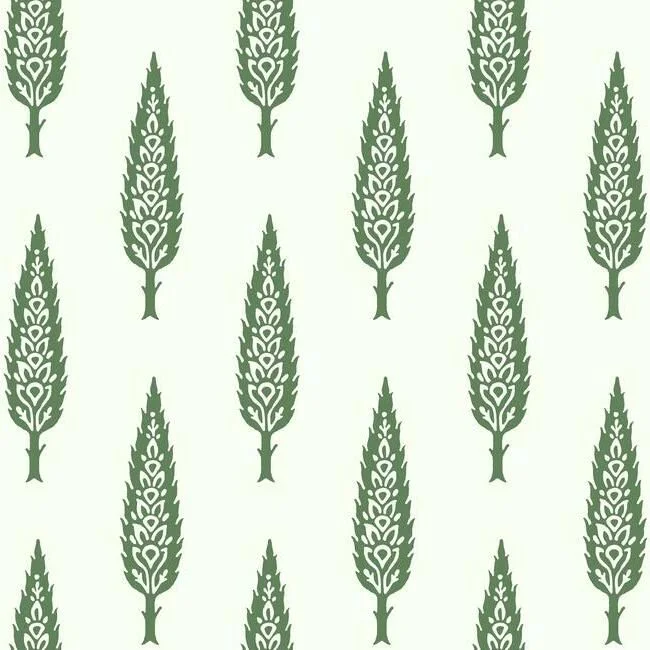 Juniper Tree Wallpaper in Green from the Silhouettes Collection