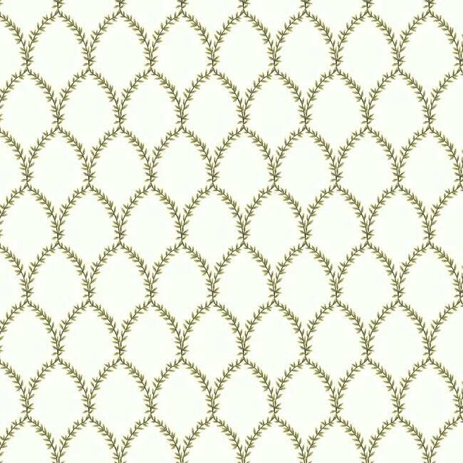 Laurel Wallpaper in Gold and White from the Rifle Paper Co. Collection