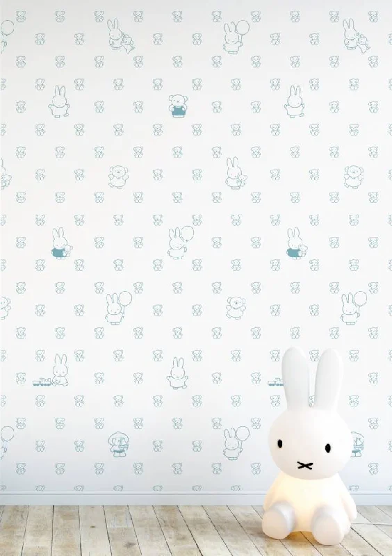 Miffy Bears Kids Wallpaper in Blue by KEK Amsterdam