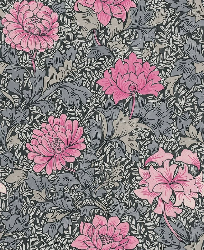 Morrissey Flower Wallpaper in Raspberry from the Sanctuary Collection