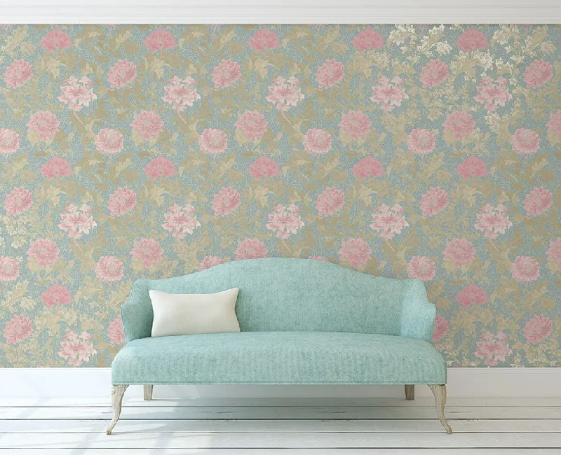 Morrissey Flower Wallpaper in Thunderbird from the Sanctuary Collection