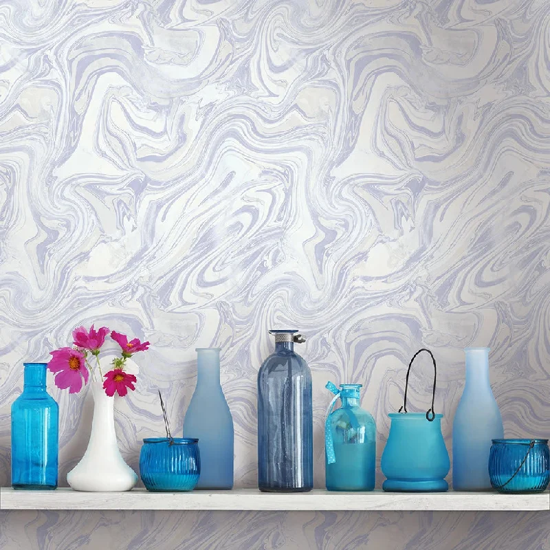 Petra Wallpaper in Blueberry from the Sanctuary Collection