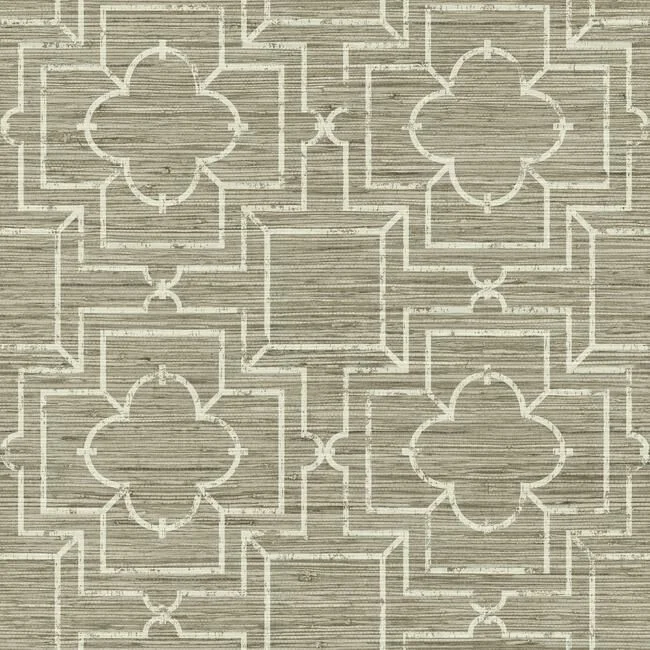 Quatrefoil Trellis Peel & Stick Wallpaper in Neutral by York Wallcoverings