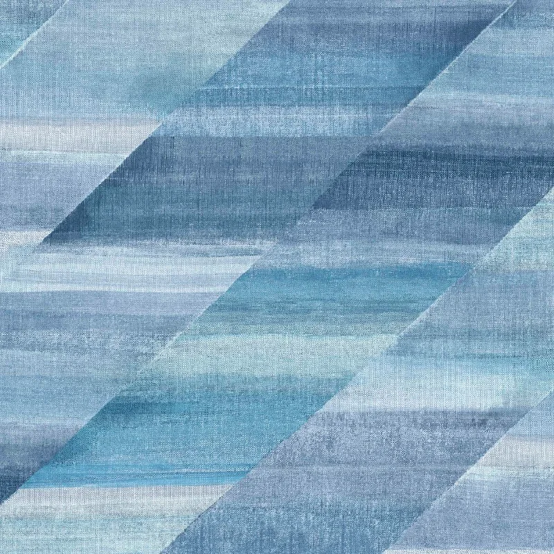 Rainbow Diagonals Wallpaper in Washed Denim/Cerulean from the Boho Rhapsody Collection