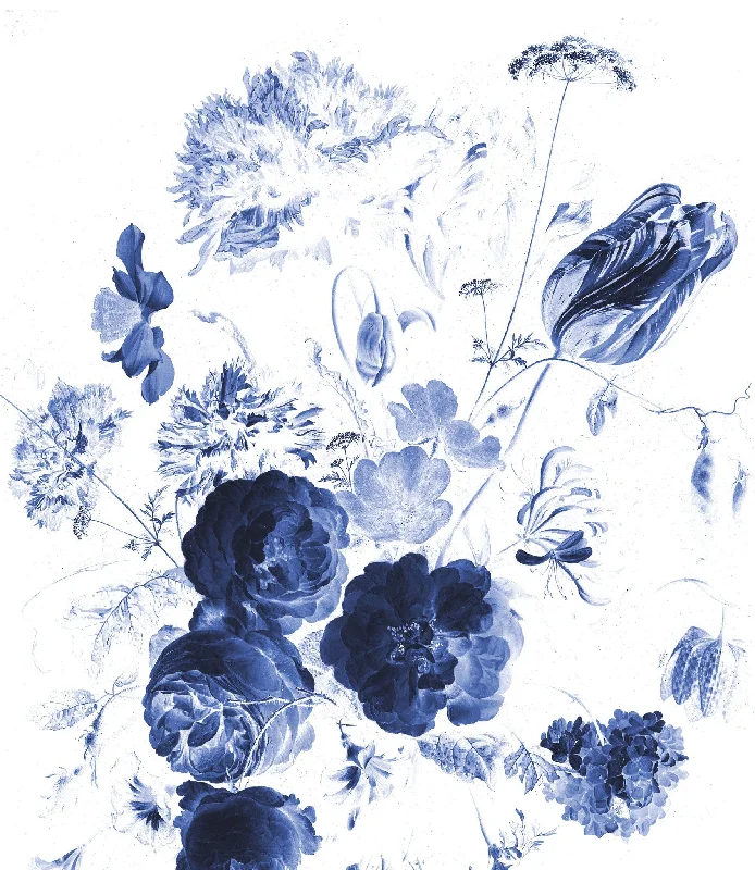 Royal Blue Flowers 044 Wallpaper Panel XL by KEK Amsterdam